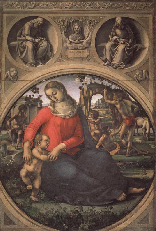 Luca Signorelli Madonna and Child with Prophets Norge oil painting art